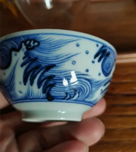 全新景德镇陶瓷,元古柴窑海水纹主人杯,容量...