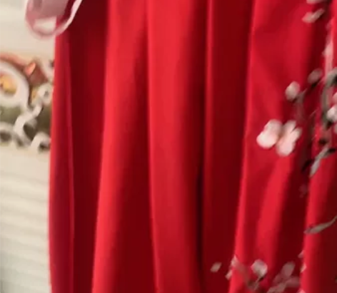 如梦霓裳汉服 一片式下裙 梅花绣花 冬天的...