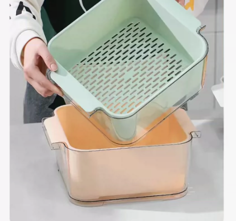 【全新清仓甩卖】自动沥水篮洗菜盆厨房家用客...