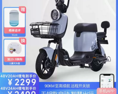 哈啰48V24AH锂电电动车棒途新国标电电...