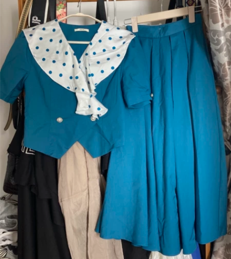 欣子野 【风华正茂】 复古波点领子高级感显...