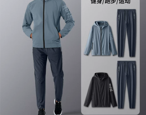 健身服男运动套装速干跑步秋冬晨跑冬季宽松训...