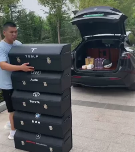 汽车后备箱收纳箱车尾储物箱车载收纳盒折叠杂...