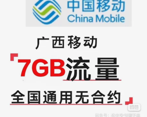 广西移动7G月包通用流量（秒单下单极速完成...