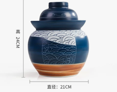 泡菜坛子陶瓷家用有盖土陶老式景德镇腌制罐酸...