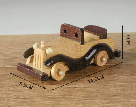 复古老爷车模型摆件家居实木小汽车玄关摆设客...