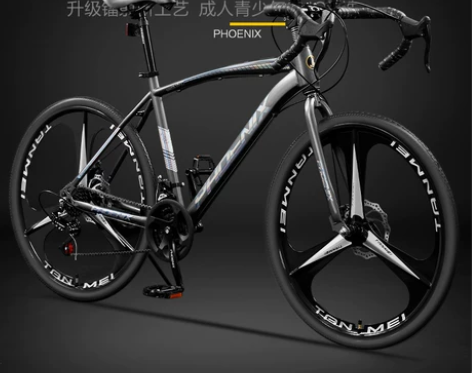 凤凰公路自行车男女赛车超轻青少年弯把变速死...