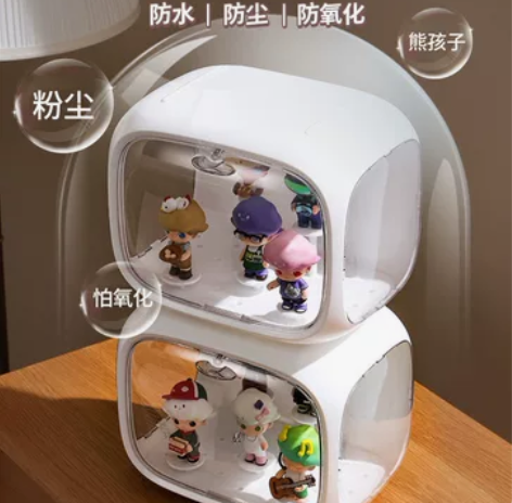 新款太空舱盲盒泡泡马特透明展示架桌面娃娃公...