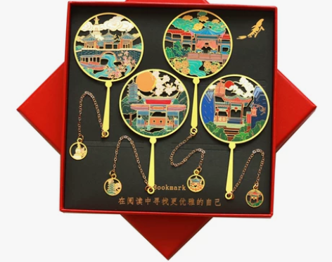 扬州景点瘦西湖金属书签琼花烟花小清新礼物