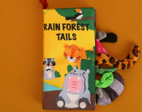 【贝恩施婴儿布书尾巴立体宝宝撕不烂可咬手偶...