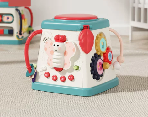 澳乐便携六面体音乐手拍鼓益智早教玩具0-1...