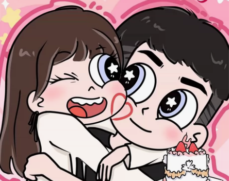 星蝶公主风装饰画动漫照片q版情侣画像定制卡...