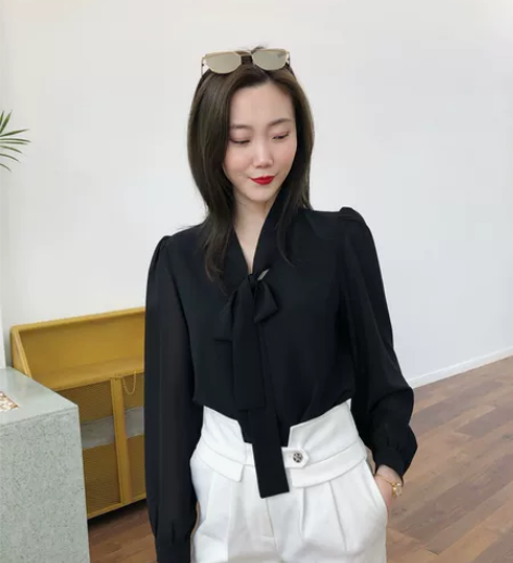 橙子太太独家定制 通勤气质款女19新款黑色...