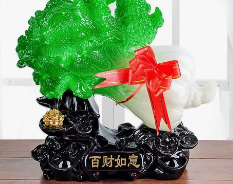 招财玉白菜摆件家居玄关装饰品办公室摆设店铺...