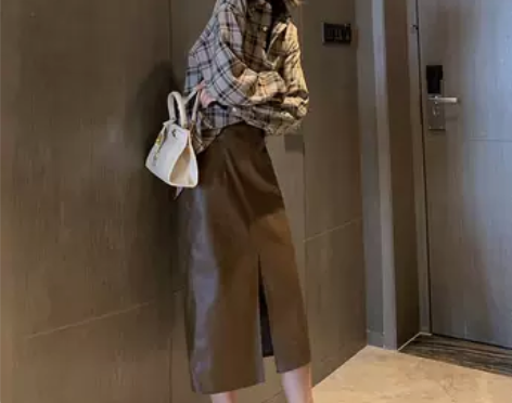 新款半身裙中长款女高腰复古开叉包臀裙一步裙...