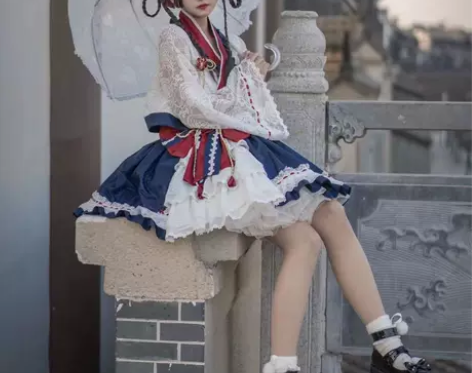 原创设计洛丽塔连衣裙洋装lolita和风白...