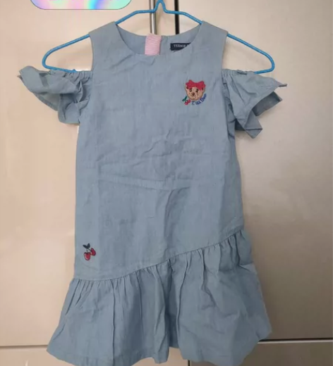 捡漏！捡漏！捡漏！熊家女童可爱牛仔风连衣裙...