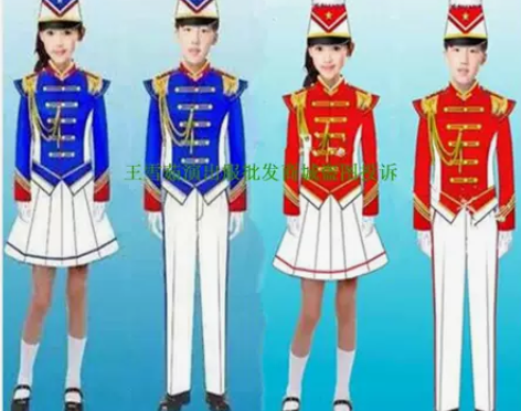 新款儿童鼓号队服中小学生仪仗队鼓乐队表演演...