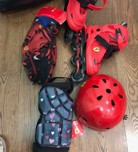 麦斯卡法拉利轮滑鞋 孩子试玩了两次没兴趣，...