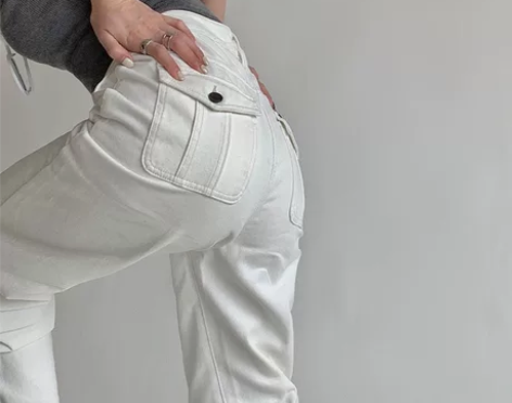 龙年新款秒变腿精春秋白色高腰直筒宽松牛仔长...