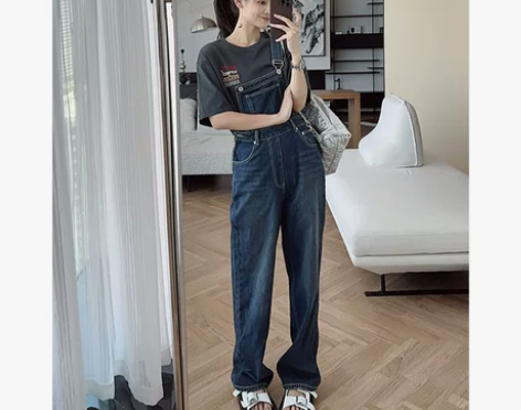 美洋MEIYANG现货巴塞牛仔背带裤 复古...