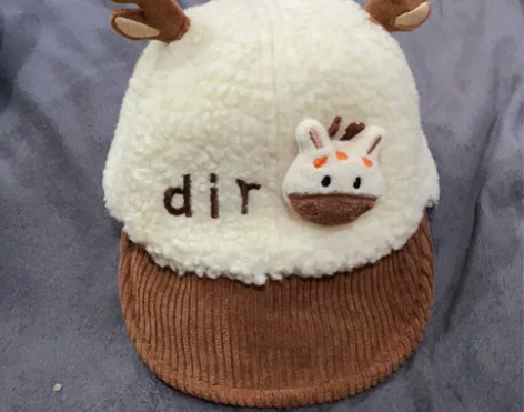 全新宝宝冬季毛绒小帽子   鸭舌帽全新仅试...