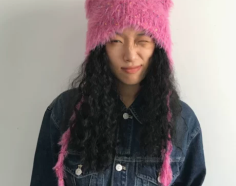 三环路复古甜美毛绒护耳针织毛线帽冬季保暖绑...