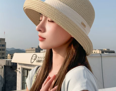 穿搭帽子  帽女春夏季出游防晒遮阳帽卷边太...