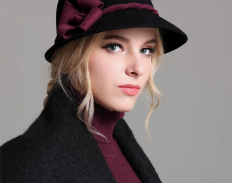 ?宏达女士百搭甜美花朵羊毛帽 感兴趣的话点...