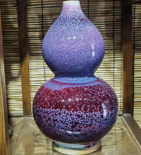 清仓处理低价出闲置全新正品禹州钧瓷紫色满天...