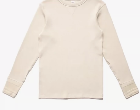 320g重磅棉复古华夫格倒三角圆领打底衫美...