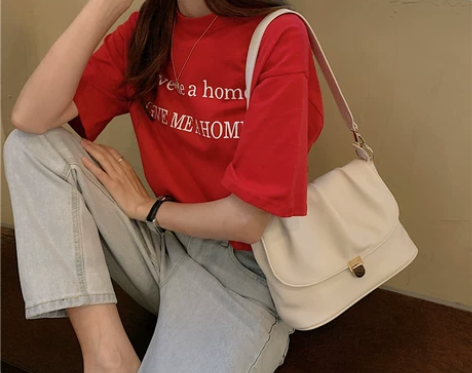 包包女2022新款法国小众奶油色手提包褶皱...