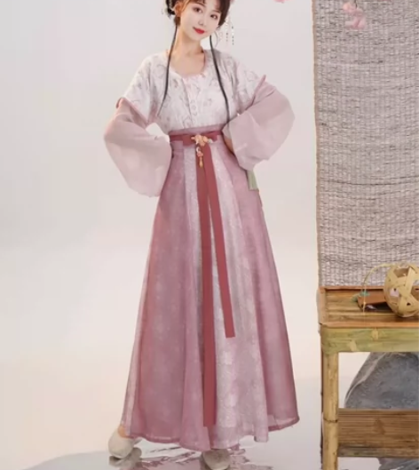 ?[小唐春]茗月萱原创唐制汉服印刷唐褙子春...