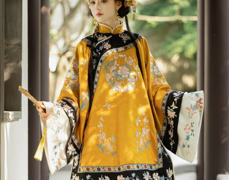 清汉女原创双色重工复原重工刺绣马面裙斜襟立...