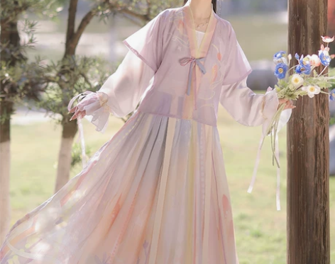 ?【狂欢价】洛苓唐褙子汉服女圆领短衫褶裙原...