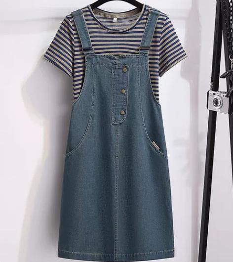 欧贝缇牛仔背带裙女薄款2024夏季新款今年...