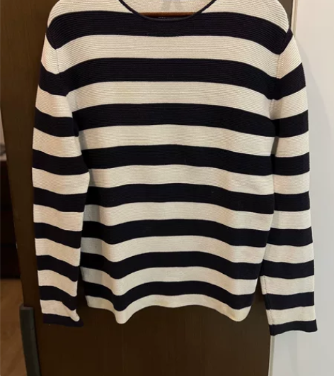 COS 海军风条纹衫 男装S码 偏宽松 ...