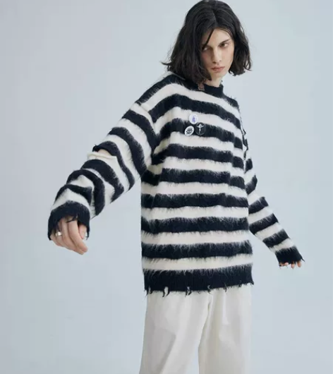 ?Promaster条纹毛衣oversiz...