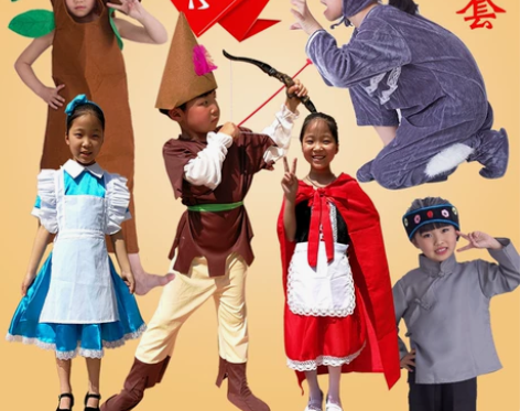 厂家小红帽演出服儿童大灰狼猎人奶奶外婆妈妈...