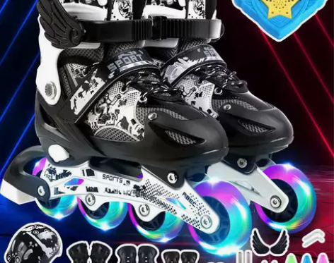 溜冰鞋全套装儿童3-5-7-9-12岁男女...