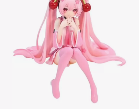 批发/代发 初音未来手办坐姿樱花初音压泡面...