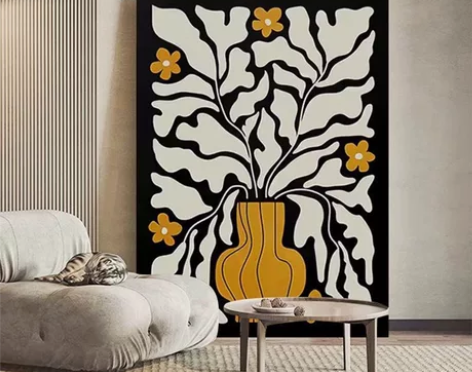 卖爆了！小清新抽象装饰画新款小众复古客厅装...