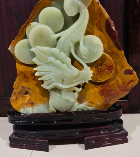 石包玉 玉石摆件 生意兴隆 原皮一体雕 重...