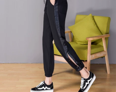 ins超火的裤子女夏宽松学生运动哈伦裤bf...