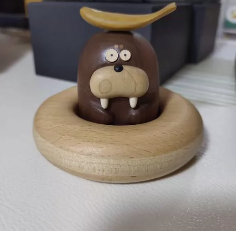 原上城实木可爱卡通车载号码牌原创设计摆件海...