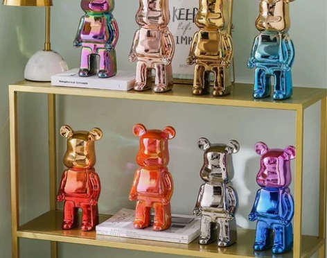 急售！电镀暴力熊电视柜摆件电镀小暴力熊存钱...