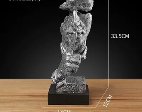 复古 北欧  欧式抽象人物雕塑 沉默是金 ...