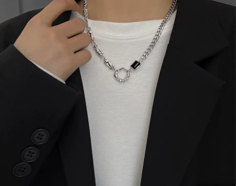 项链男钛钢不掉色潮流小众设计高级感轻奢个性...