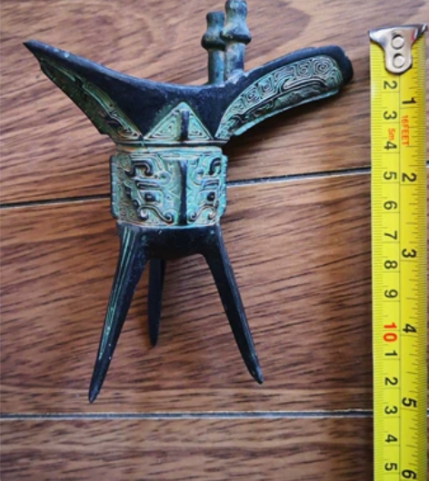 仿古青铜器爵杯,长宽高11*6*14厘米,...