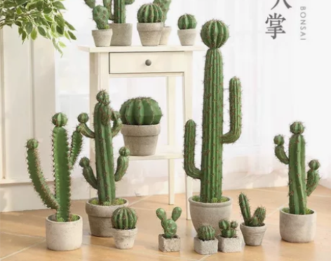 【ins风】水泥盆仿真多肉植物盆栽假仙人掌...
